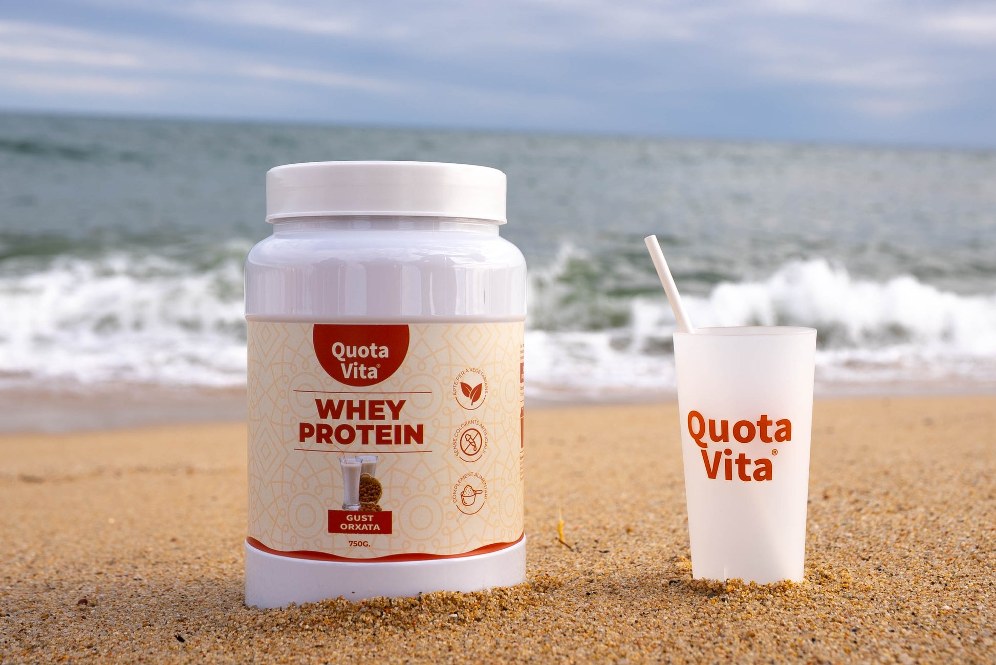 Whey Protein Quota Vita gust orxata, vista de detall