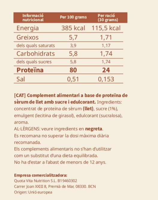 Whey Protein gust crema Catalana
